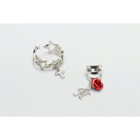 【Hiina Rose】／2way！スター・イヤーカフorリング & HINAイニシャル付き！イヤーカフ セット／数量限定販売