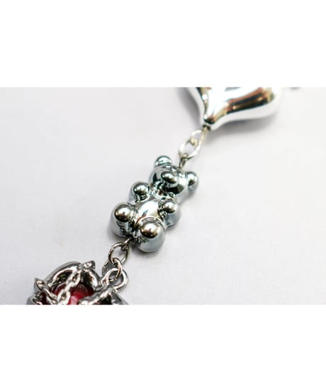 【Hiina Rose】／HINAイニシャル付き！バックチャーム&キーチェーン・スターキーホルダー（チェーンハート）