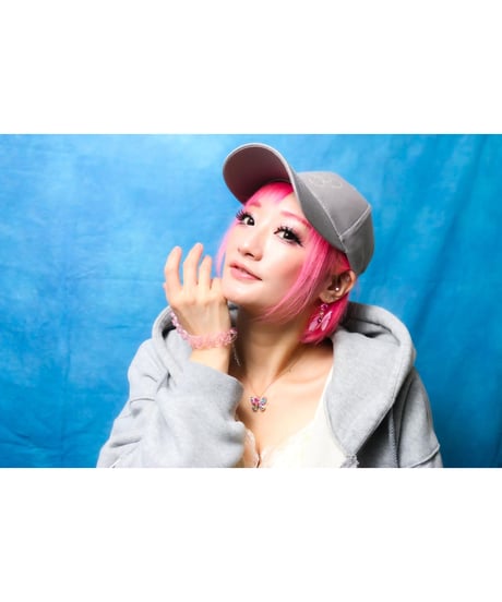 【Hiina Rose】／HINAネーム入り！ アクリルチェーン・バタフライ ブレスレット（クリアーピンク）
