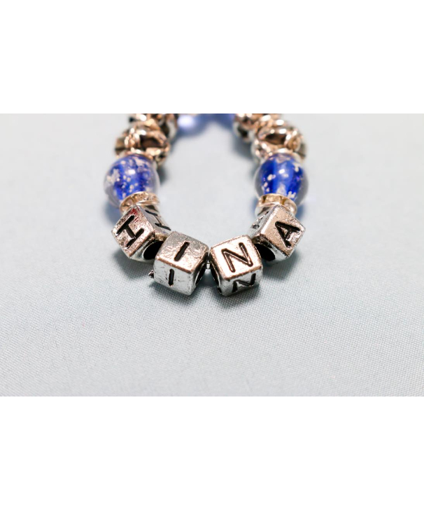 SOLD◆ハンドメイド インドネシアビーズ ガラスチャーム キーホルダー ブルー khng1s-b.jpg