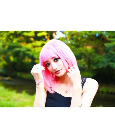 【Hiina Rose】／アンティーククロス カラーチェーン ブレスレット（ピンク）