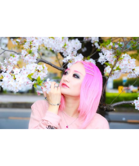 【Hiina Rose】／デザインチェーン ・クロス ブレスレット（ネイビー）