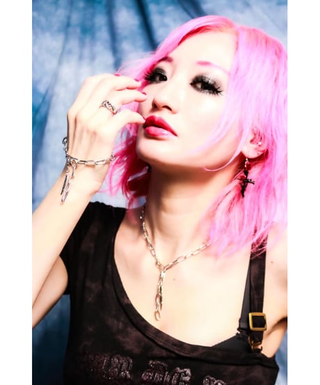 【Hiina Rose】／デザインチェーン×メタルフェザー ブレスレット