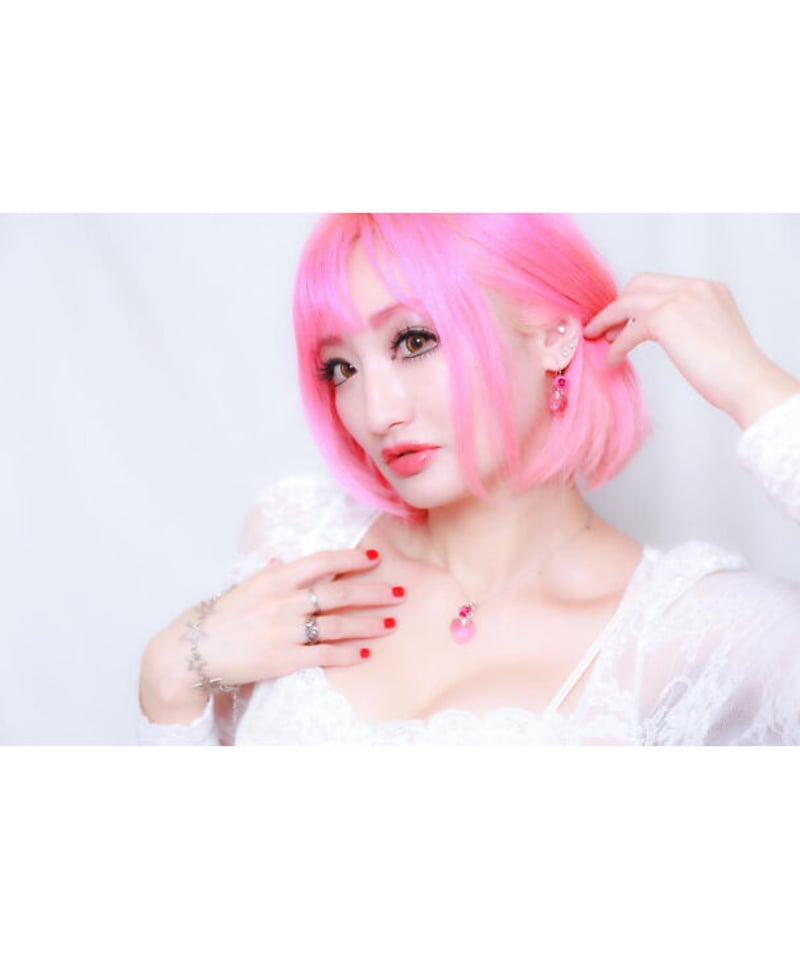 Hiina Rose】／スワロフスキー ハート ネックレス（ローズピンク