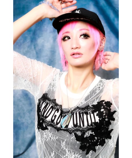 【Hiina Rose】／リアルフェザー×メタルフェザー・チェーン ネックレス（ブルー)【数量限定販売】