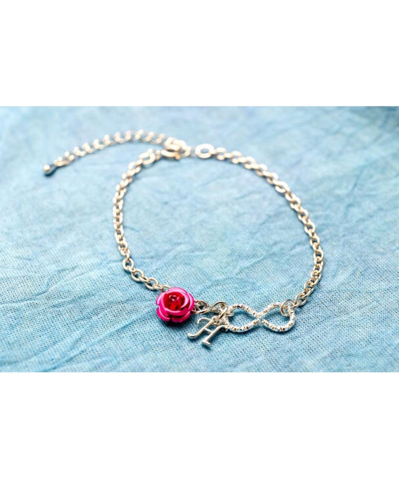 Hiina Rose】／HINAイニシャル付き！ インフィニティ ブレスレット 