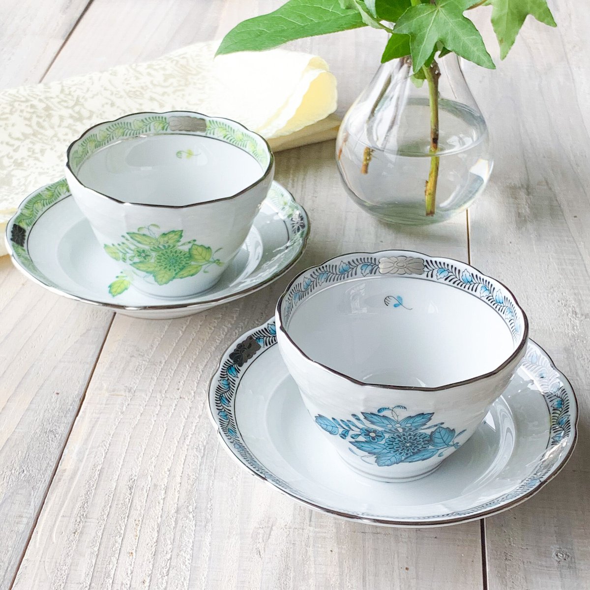 ヘレンド アポニー ターコイズ プラチナ プレート 19cm 【公式通販】