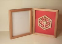 145 麻の葉組子入り 2枚一組 木製額縁