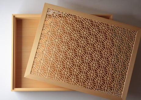 【受注生産】「kumu」 　組子文箱（大）　意匠：弁天亀甲