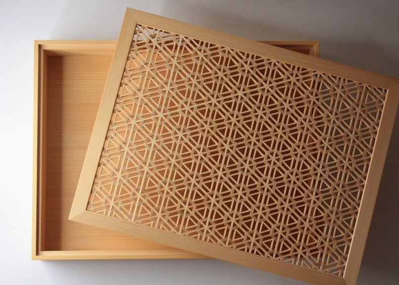 受注生産】「kumu」 組子文箱(大) 意匠:弁天亀甲 | 指勘建具 受注生産】「kumu」 組子文箱(大) 意匠:弁天亀甲 | 指勘建具