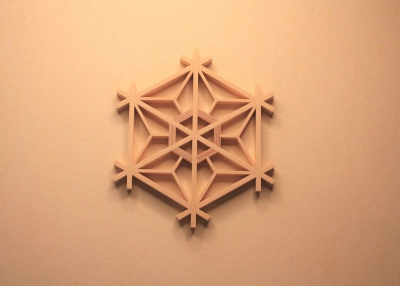 秋田杉 星形 組子 コースター 5枚組 組子細工 木製 伝統工芸品｜木の