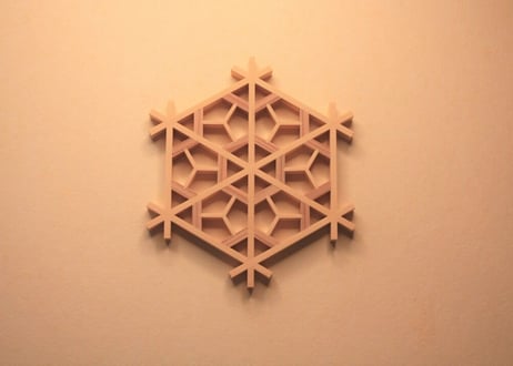 秋田杉星形コースター(5個組） 秋田杉 星形 組子 コースター 5枚組 組子細工 木製 伝統工芸品｜木の