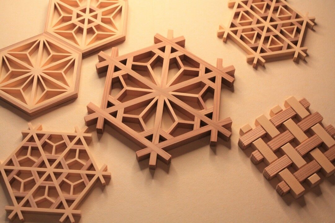 組子コースター《ねじ組み》 | 指勘建具工芸 sashikan