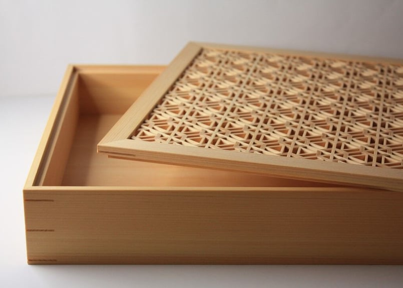 受注生産】「kumu」 組子文箱(大) 意匠:弁天亀甲 | 指勘建具 受注生産】「kumu」 組子文箱(大) 意匠:弁天亀甲 | 指勘建具