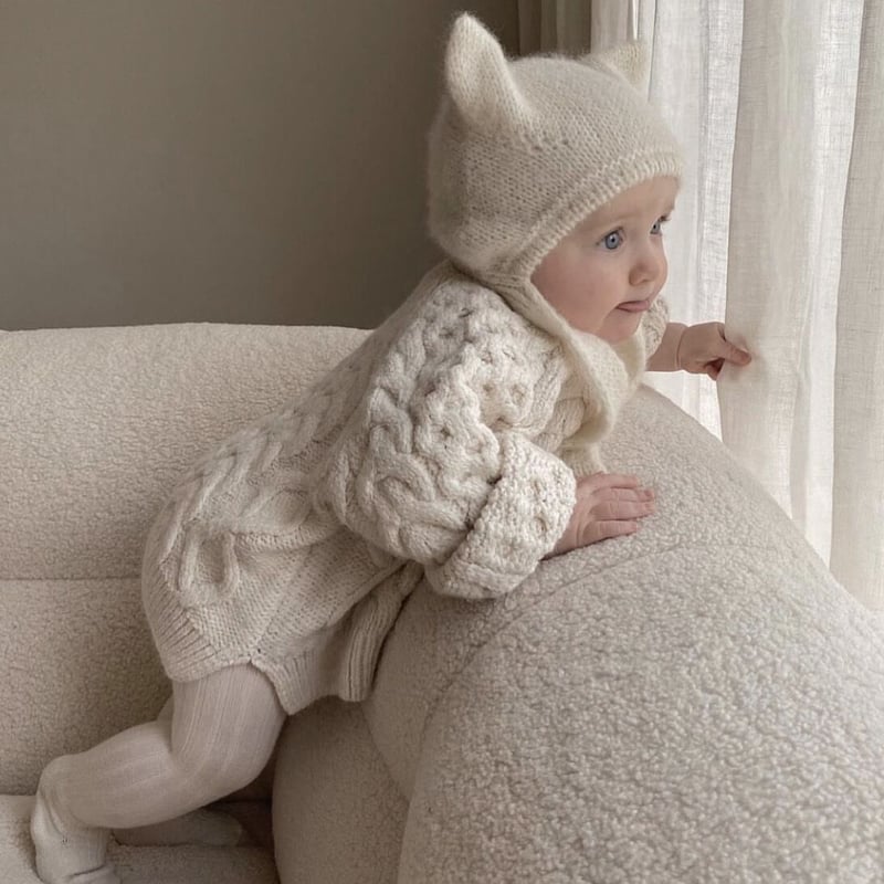 bambolina Classic Kitty アイボリー ivory 1-3y Bambolina】ivory kitty キティボンネット 0-6m,6-12m,1-3y