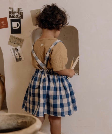 organic zoo - Pottery Blue Gingham Maker Crossback Skirt