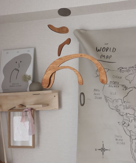 【予約販売商品】Kinetic Levi - Lily Plywood hanging kinetic mobile