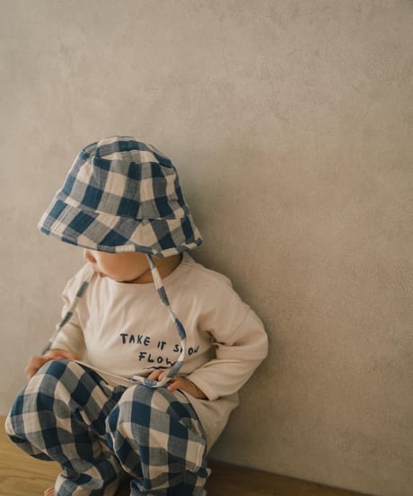 organic zoo - Pottery Blue Gingham Bucket Sun Hat送料無料