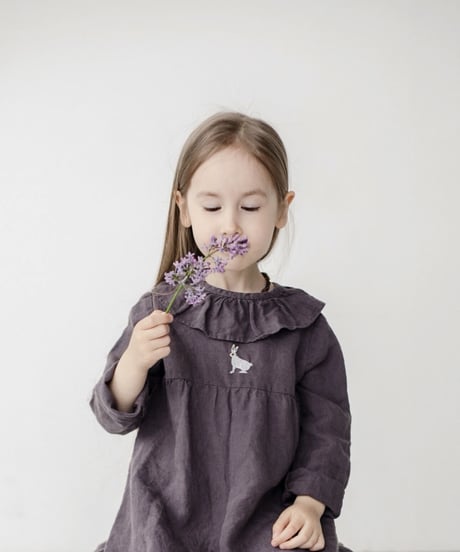 La Petite Alice- Linen Dress Ruby with Long Sleeves(6〜18m)