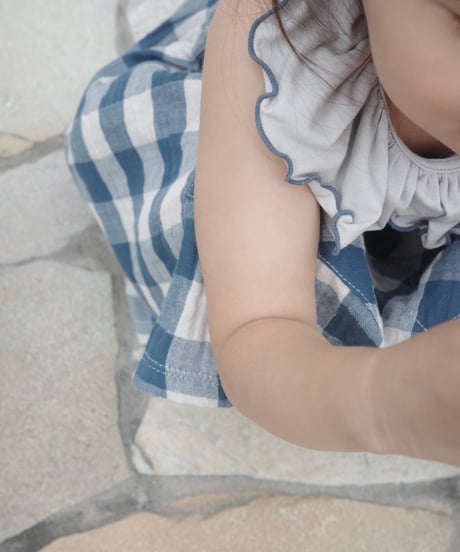 【予約商品】UANDEL - mellow collared tank tops(blue gray)