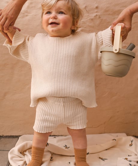 organic zoo - Boat Neck Oat Knitted Top
