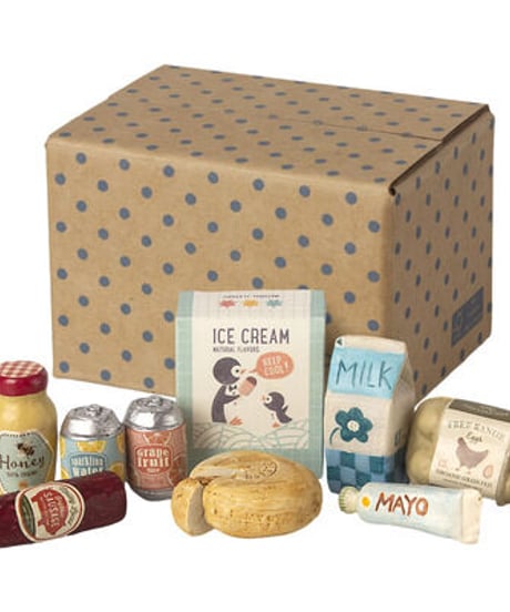 【予約販売商品】Maileg - Miniature grocery box (グローサリーボックス)