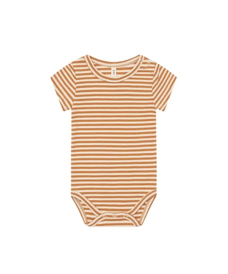 organic zoo - Copper Stripes Short Sleeve Bodysuit