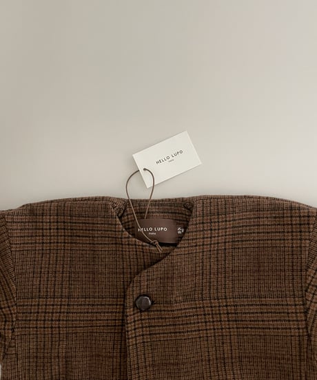 HELLO LUPO - Maru Coat / brown check (18m〜5y)