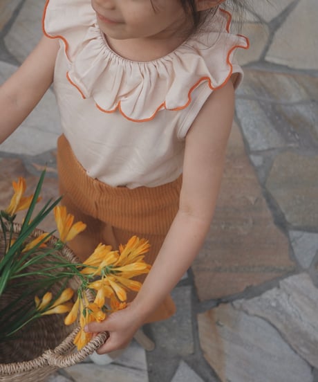 【予約商品】UANDEL - mellow collared tank tops(salmon pink)