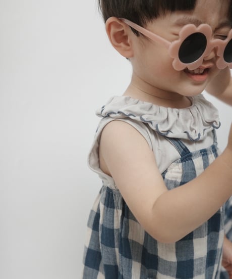 【予約商品】UANDEL - mellow collared tank tops(blue gray)