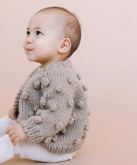THE BLUEBERRY HILL - Popcorn Cardigan  Flax