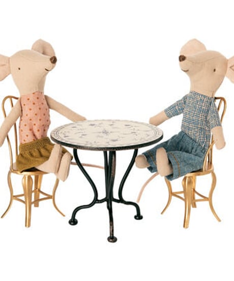 【予約販売商品】Maileg - Vintage tea table; Micro - Anthracite MICRO (ビンテージ・ティーテーブル/アントラシートー)