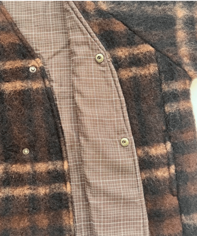 Hello lupo 3 ブラウン HELLO LUPO Poncho brown check 2-3y
