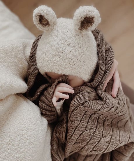 Kiddy Stuff - Boucle Bear Hat Ivory