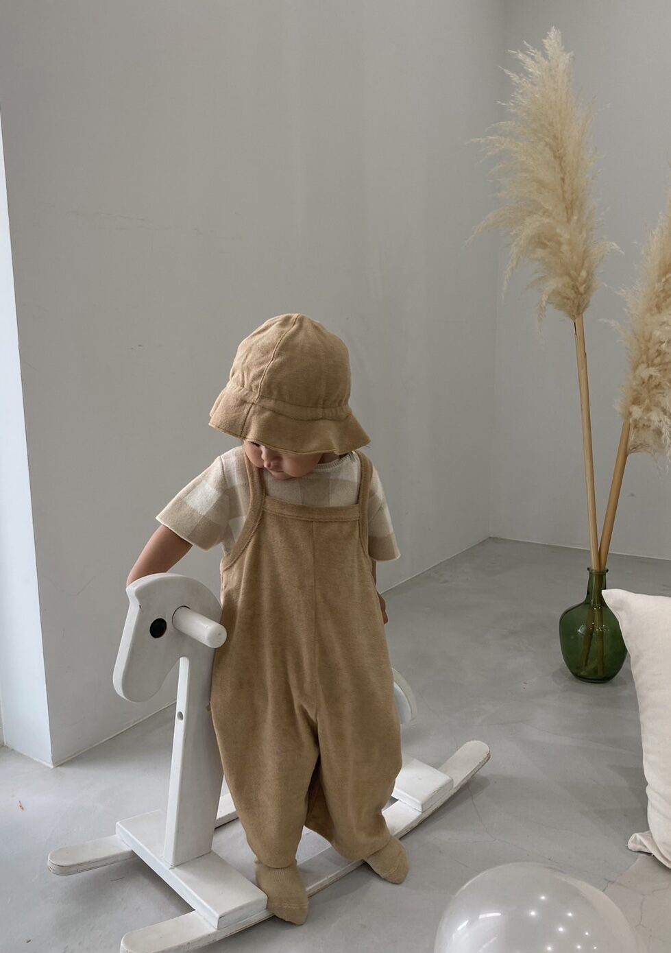 organic zoo / ダンガリー organic zoo - Gold Terry Cropped Dungarees | U