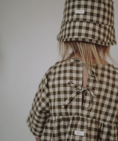 organic zoo - Olive Gingham Bucket Sun Hat