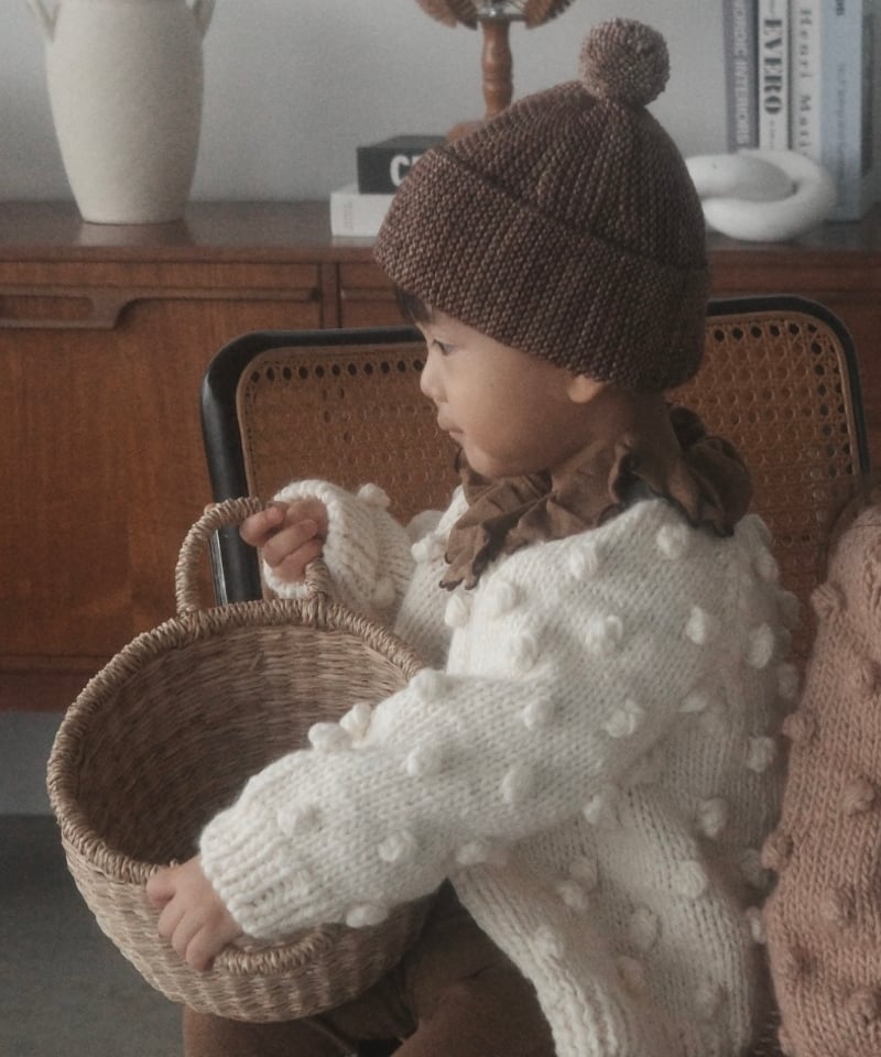 THE BLUEBERRY HILL 人気のポップコーンニット⭐︎新品未使用！ THE BLUEBERRY HILL - Popcorn Cardigan Cream |