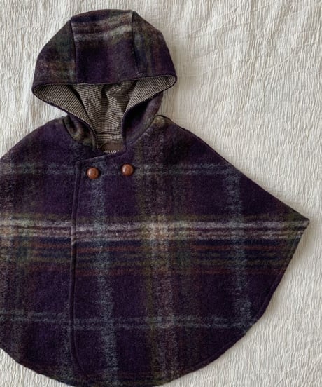 HELLO LUPO - Lupo poncho / purple check