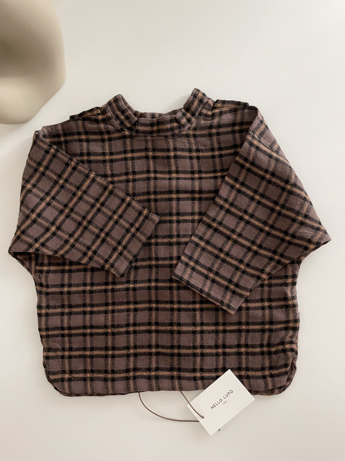 【値下中】HELLO LUPO poncho purple check 22aw HELLO LUPO N Poncho - Chestnut | 𝘮𝘢𝘮𝘰𝘶𝘳