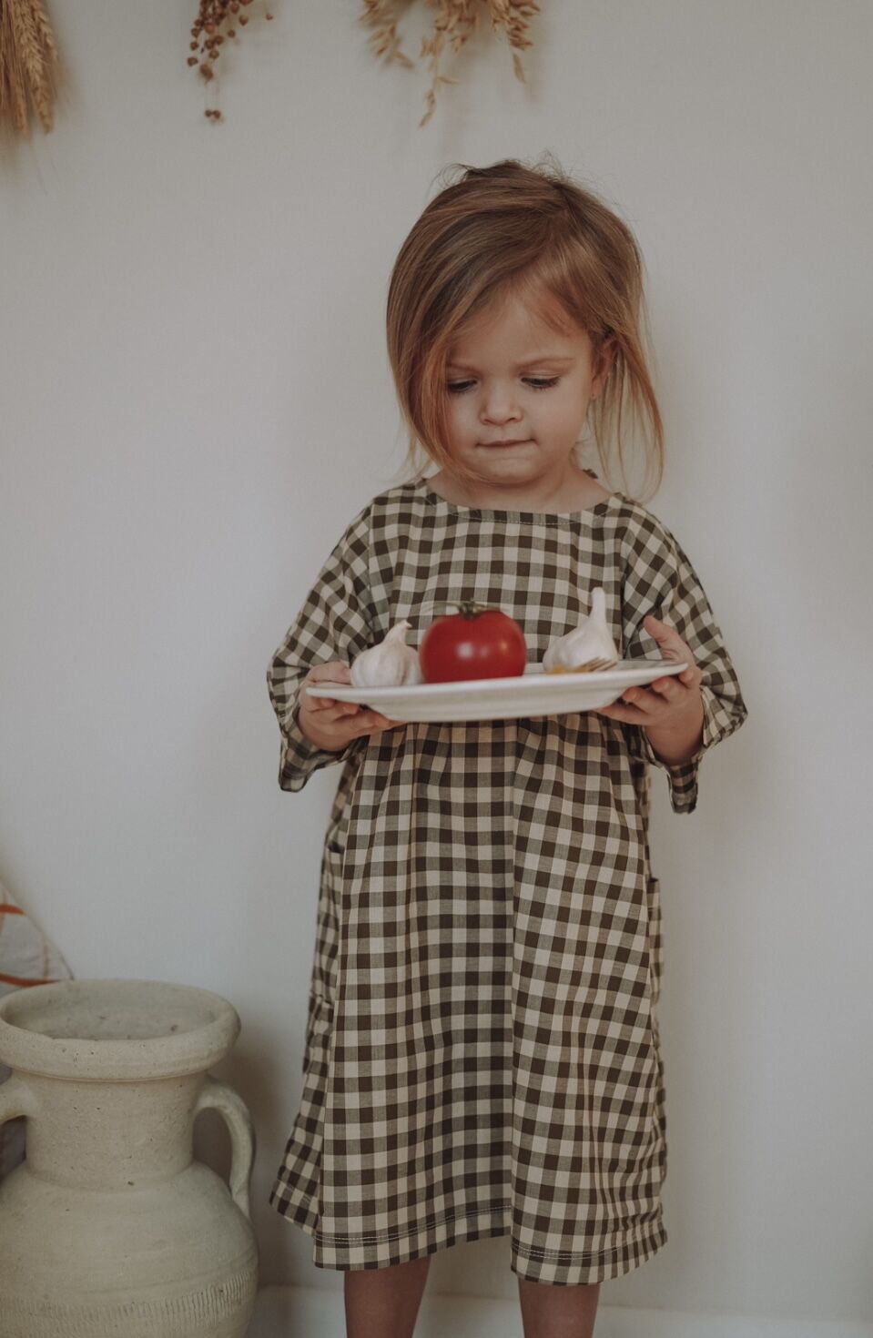 ン 大人気 新品 ノ Bella Gingham Olive - zoo organic Dress | 送料無料 ワンピース