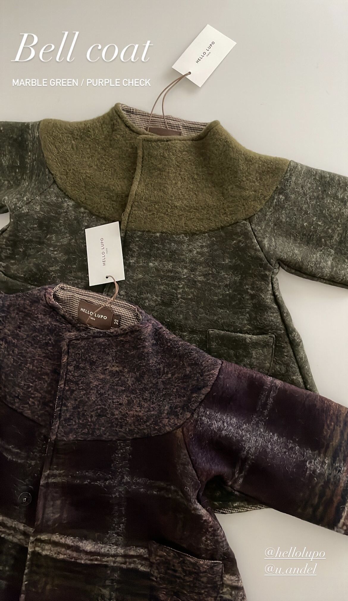 HELLO LUPO - Bell coat / marble green | U andel