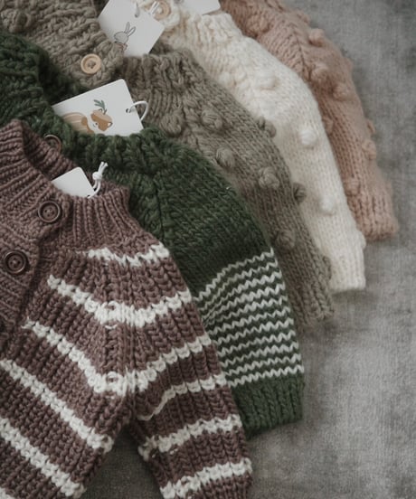 THE BLUEBERRY HILL - Rib Knit Stripe Cardigan  Tan