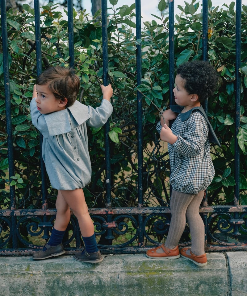 予約販売商品】 Maison Marelle - Romper BAC- gingham b