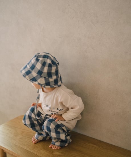 organic zoo - Pottery Blue Gingham Fisherman Pants送料無料