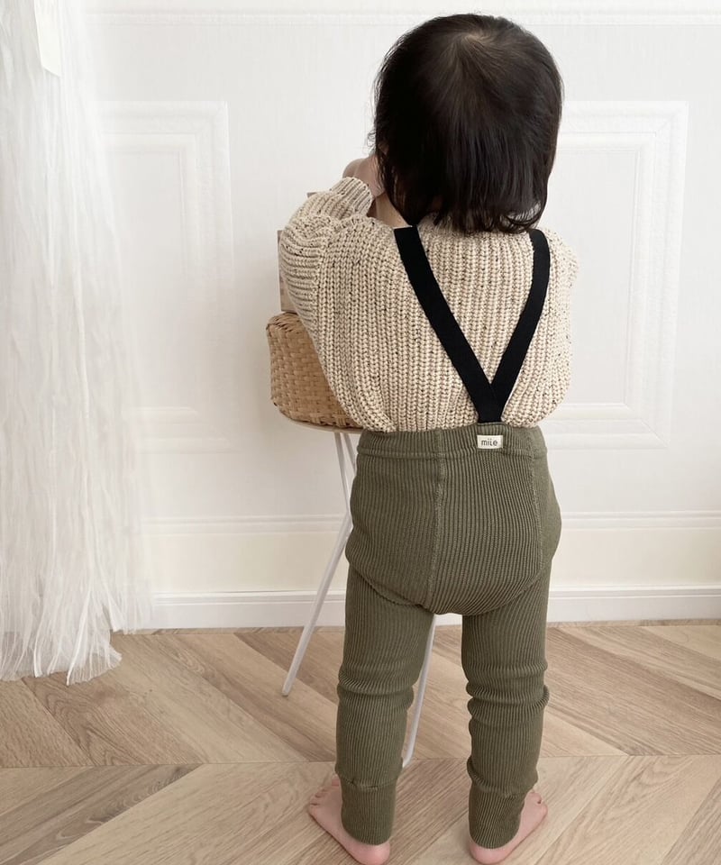 mile -suspender leggings (herbal green) | UANDEL