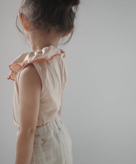 【予約商品】UANDEL - mellow collared tank tops(salmon pink)