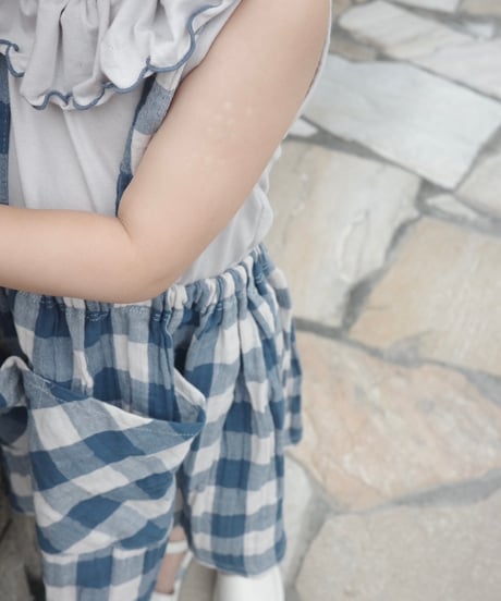 【予約商品】UANDEL - mellow collared tank tops(blue gray)