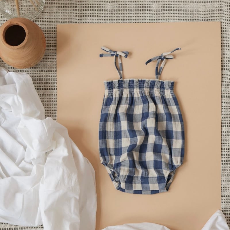 ロンパース・カバーオール organic zoo gingham check bodysuit ロンパース・カバーオール organic zoo gingham check bodysuit