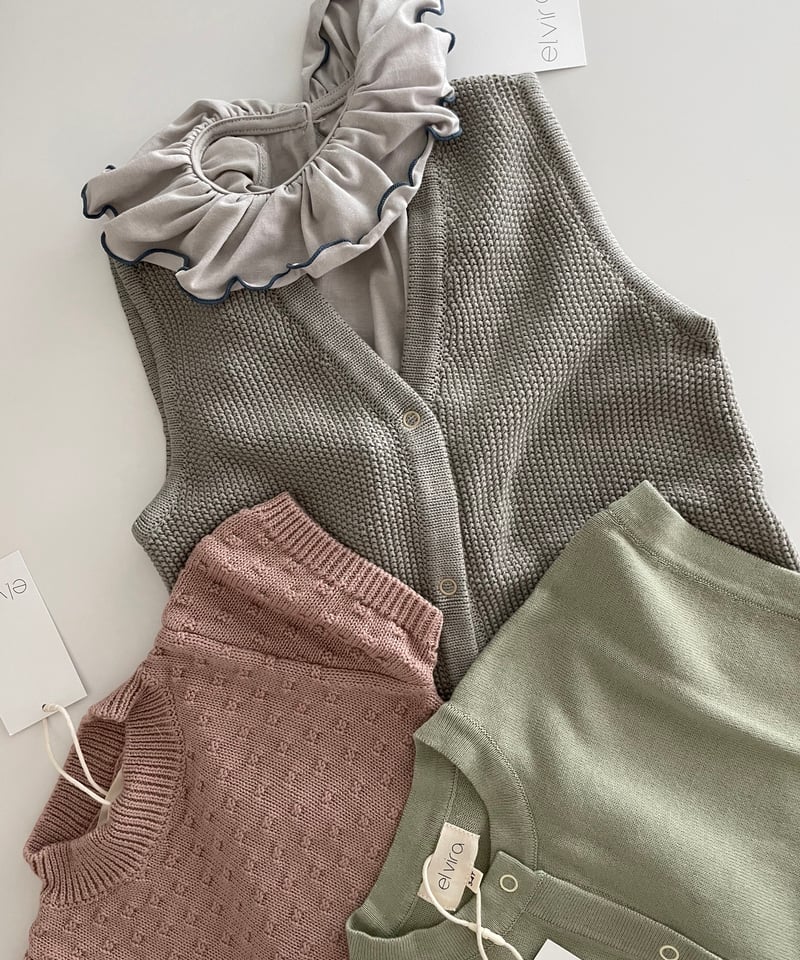 el.vira - Knit Textured Romper | Slate Grey |