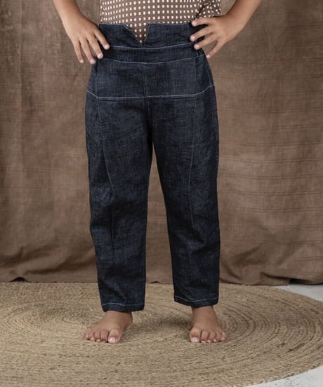HELLO LUPO - E8 Trousers , high waister (Navy blue denim)